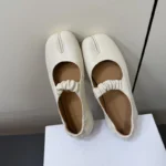UNITYPUREMAX™ Women's Genuine Sheepskin Leather Mary Jane Tabi Ballet Flats | Split-Toe Casual Shoes 4