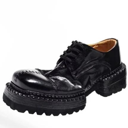 Handmade Goodyear Washed Horsehide Derby Shoes for Men | Premium Horse Leather Platform Dress Shoes | UNITYPUREMAX™ 2