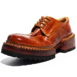 Handmade Goodyear Washed Horsehide Derby Shoes for Men | Premium Horse Leather Platform Dress Shoes | UNITYPUREMAX™ 1