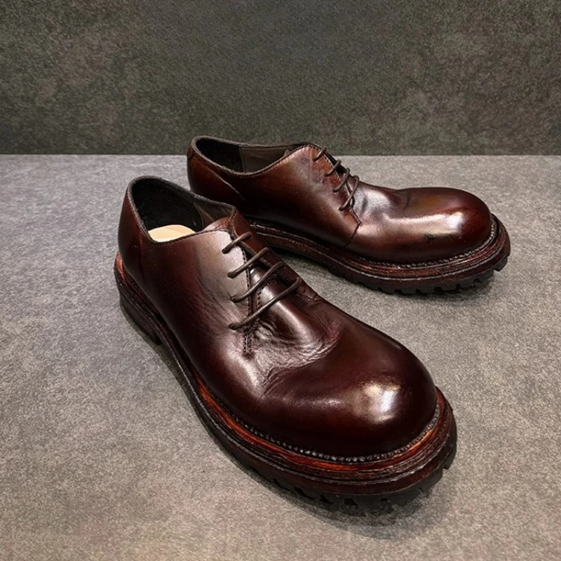 Dark Brown Genuine Leather Derby Shoes for Men | Handmade British Casual Shoes | UNITYPUREMAX™ 1 Dark Brown Genuine Leather Derby Shoes for Men | Handmade British Casual Shoes | UNITYPUREMAX™ 1