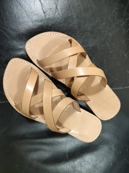 UNITYPUREMAX™ Men's Handmade Genuine Cowhide Leather Gladiator Slide Slippers 2