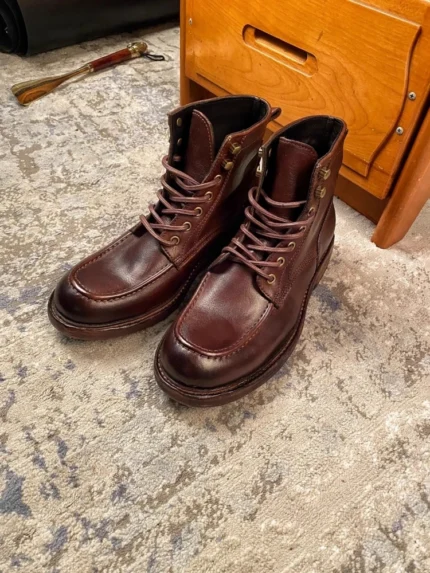 UNITYPUREMAX™ Men's Handcrafted Genuine Cow Leather Boots – Retro Lace-Up Work-Style Ankle Boots 2