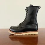 UNITYPUREMAX™ Men’s Handmade Goodyear Welted Moc Toe Work Boots – Italian Vegetable-Tanned Cow Leather with Vibram Wedge Sole 8