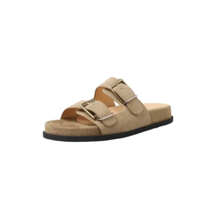 UNITYPUREMAX™ Handmade Leather Slide Slippers | Women's Genuine Cowhide Suede Double Buckle Slide Sandals 1