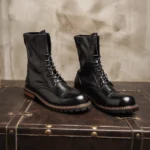UNITYPUREMAX™ Men's Retro Genuine Cow Leather Brogue Cap-Toe Lace-Up Heritage Boots | Waterproof Mid-Calf Boots 3