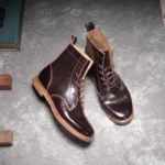 UNITYPUREMAX™ Men's Genuine Horsehide Leather Handcrafted Ankle Boots – Waterproof Lace-Up British Style Boots 3