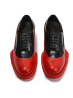 UNITYPUREMAX™ Men's Genuine Cowhide Leather Oxford Shoes – Red & Black Lace-Up Formal Dress Shoes 2