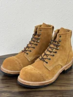 UNITYPUREMAX™ Men's Genuine Cow Suede Handcrafted Ankle Boots – Retro Lace-Up Leather Boots 4