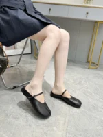 UNITYPUREMAX™ Women's Genuine Leather Tabi Mary Jane Mules | Split-Toe Summer Slip-On Flats 9