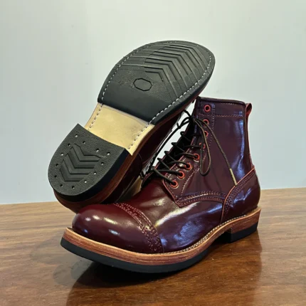 UNITYPUREMAX™ Men's Handmade Italian Cowhide Goodyear Welted Heritage Work Boots | Premium Cap-Toe Lace-Up Boots 1