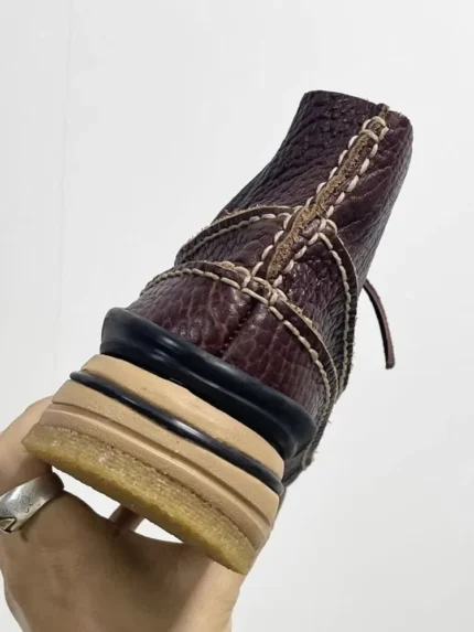 UNITYPUREMAX™ Men's Vintage Handmade Cowhide Leather Moc Toe Ankle Boots – Thick Platform Lace-Up Boots 1