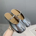 UNITYPUREMAX™ Women's Genuine Leather Tabi Mary Jane Mules | Split-Toe Summer Slip-On Flats 3