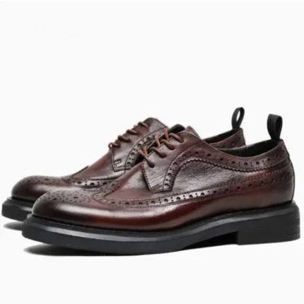 UNITYPUREMAX™ Men's Genuine Cow Leather Brogue Shoes – British Style Lace-Up Leather Dress Shoes 1