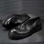 UNITYPUREMAX™ Men's Handcrafted Genuine Leather Brogue Shoes – Thick Sole Retro Lace-Up Dress Shoes 6