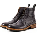 UNITYPUREMAX™ Men's Genuine Leather Handmade Ankle Boots – Lace-Up British Style Motorcycle Boots 4