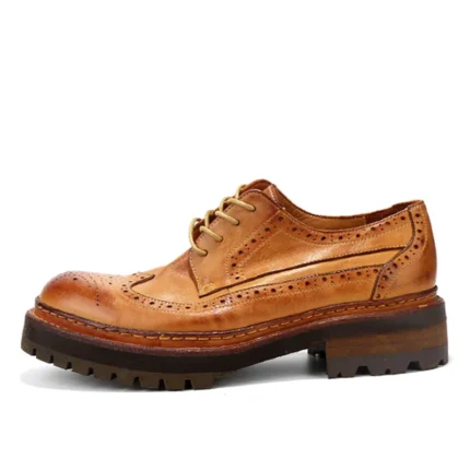 UNITYPUREMAX™ Men's Handcrafted Genuine Leather Brogue Shoes – Thick Sole Retro Lace-Up Dress Shoes 1