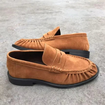 UNITYPUREMAX™ Women's Handmade Calf Suede Leather Penny Moccasin Loafers 11