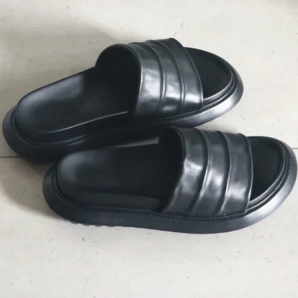 UNITYPUREMAX™ Men's Genuine Cowhide Leather Platform Slide Slippers 7
