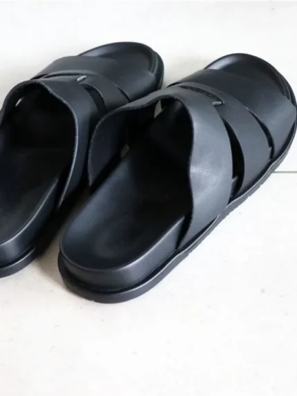 UNITYPUREMAX™ Men's Genuine Cowhide Leather Woven Slide Slippers 1