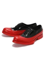 UNITYPUREMAX™ Men's Genuine Cowhide Leather Oxford Shoes – Red & Black Lace-Up Formal Dress Shoes 3