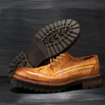 UNITYPUREMAX™ Men's Handcrafted Genuine Leather Brogue Shoes – Thick Sole Retro Lace-Up Dress Shoes 3