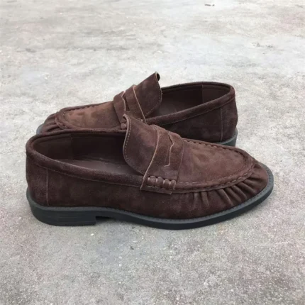 UNITYPUREMAX™ Women's Handmade Calf Suede Leather Penny Moccasin Loafers 2