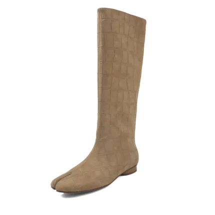 UNITYPUREMAX™ Women's Genuine Cowhide Suede Tabi Knee-High Boots 2