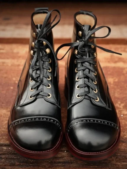 UNITYPUREMAX™ Genuine Cowhide Leather Men's Handcrafted Ankle Boots – Hard-Wearing Retro Lace-Up Boots 2