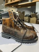 UNITYPUREMAX™ Men’s Genuine Horsehair Leather High-Top Ankle Boots – Handcrafted Retro Lace-Up Platform Cargo Boots 4