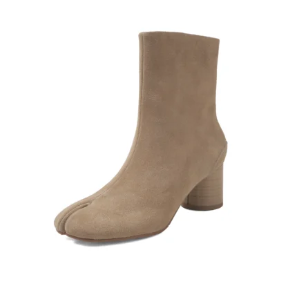 UNITYPUREMAX™ Handmade Women's Genuine Cowhide Suede Tabi Ankle Boots 3