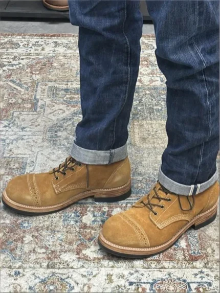 UNITYPUREMAX™ Men's Genuine Cow Suede Handcrafted Ankle Boots – Retro Lace-Up Leather Boots 1