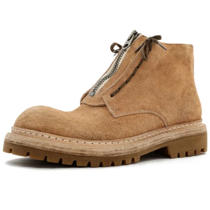 UNITYPUREMAX™ Men’s Genuine Horse Leather Ankle Boots | Handcrafted Retro Zipper Boots 1