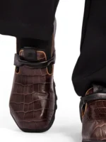 UNITYPUREMAX™ Men's Handcrafted Genuine Cow Leather Square Toe Slip-On Shoes – Low Block Heel Casual Footwear 4