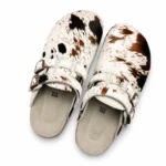UNITYPUREMAX™ Women’s Genuine Horsehair Leather Clogs – Handcrafted Buckle Slip-On Cork Mules