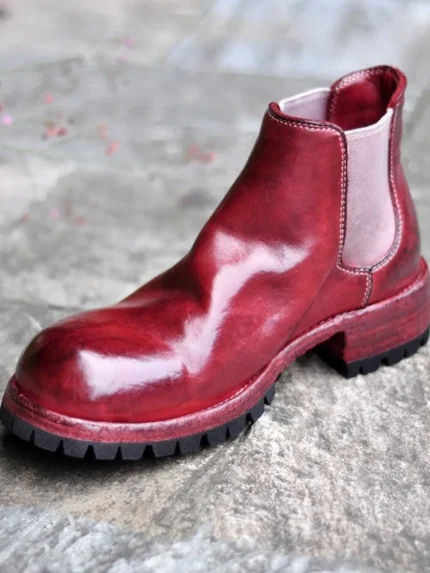 UNITYPUREMAX™ Genuine Women’s Horsehide Leather Chelsea Boots – Handmade Vintage Platform Ankle Boots