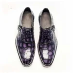 UNITYPUREMAX™ Men's Genuine Crocodile Skin Monk Strap Shoes – Blue Exotic Leather Dress Shoes 3