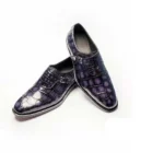 UNITYPUREMAX™ Men's Genuine Crocodile Skin Monk Strap Shoes – Blue Exotic Leather Dress Shoes 5