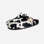 UNITYPUREMAX™ Women’s Genuine Horsehair Mules – Spotted Buckle Slip-On Flats with Covered Round Toe 4