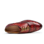 UNITYPUREMAX™ Men's 100% Genuine Crocodile Skin Dress Shoes – Wine Red Goodyear Welted Formal Leather Shoes 3
