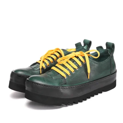 UNITYPUREMAX™ Men’s Genuine Cow Leather Platform Sneakers – Thick Sole Lace-Up Casual Shoes 1