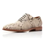UNITYPUREMAX™ Men's White Genuine Snake Skin Oxford Shoes – Handcrafted Serpentine Leather Dress Shoes 4