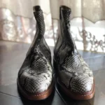 UNITYPUREMAX™ Men's White Snake-Pattern Cowhide Leather Dress Boots – Handcrafted Pointed-Toe Zip Ankle Boots 5