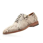 UNITYPUREMAX™ Men's White Genuine Snake Skin Oxford Shoes – Handcrafted Serpentine Leather Dress Shoes 2