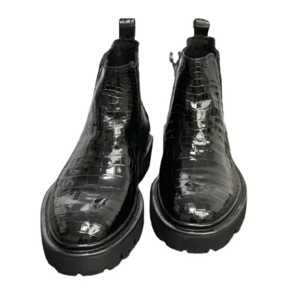 UNITYPUREMAX™ Men's Genuine Crocodile Skin Chelsea Boots – Classic Black Exotic Leather Ankle Boots 1