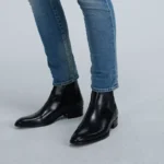 UNITYPUREMAX™ Men’s Genuine Cow Leather Chelsea Boots – Handmade Business Ankle Boots with Mid Heel 2