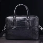 UNITYPUREMAX™ Men's Genuine Crocodile Skin Business Briefcase – Black Handbag with Detachable Shoulder Strap 2