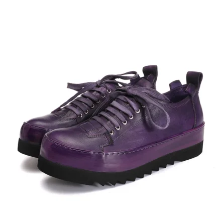 UNITYPUREMAX™ Men’s Genuine Cow Leather Platform Sneakers – Thick Sole Lace-Up Casual Shoes 2
