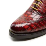 UNITYPUREMAX™ Men's 100% Genuine Crocodile Skin Dress Shoes – Wine Red Goodyear Welted Formal Leather Shoes 4