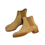 UNITYPUREMAX™ Women’s Genuine Leather Split-Toe Ankle Boots – Khaki Slip-On Chelsea-Style Boots 2