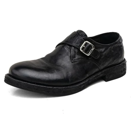 UNITYPUREMAX™ Men's Handmade Vintage Washed Genuine Cow Leather Loafers – Pointed-Toe Slip-On Business Casual Shoes 1